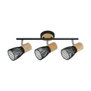 Foco Interior Direccional Boston 3 Luces Madera y Metal