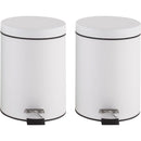 Set de 2 Basureros Metal 5 litros Blanco