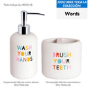 Portacepillo Words Resina Blanco