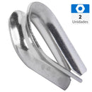 Guardacabo Para Cable 1/82 Acero Inoxidable 316 2 Unidades