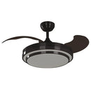 Ventilador De Techo Negro Con Aspas Retractiles Y Luz Led Regulable