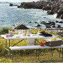 Mesa Plegable Tipo Maleta Rectangular 180 Cm Blanco