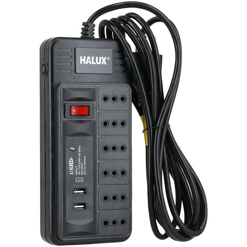 Alargador Interruptor On Off 2 Usb 6 Toma(S) 3 M Negro