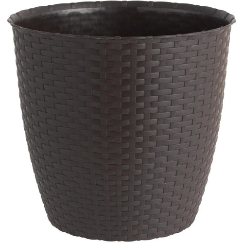 Macetero Redondo De Plastico 33X30 Cm Marron