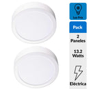 Pack 2 Panel Led Sobrepuesto Circular Blanco 12W Luz Fria