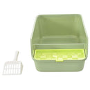 Arenero para gatos verde 49x28x15 cm.