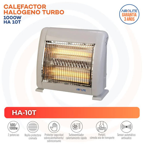 CalefactorHalogeno1000WRadiacionTurboBlanco