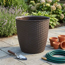 Macetero Redondo De Plastico 33X30 Cm Marron