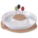 Bowl 3 divisiones base bambu 3 trinches