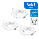 Pack focos LED basculantes 3 unidades.