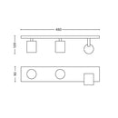 Barra Led Neiro 3 Luces Metal Blanco