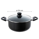 Olla de Aluminio 24 cm 4 l Negro
