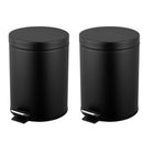 Set de 2 Basureros 5 Litros Metal Negro