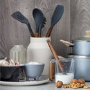 Espatula Silicona Gris Mango Madera