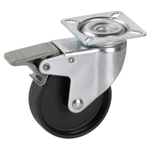 Rueda giratoria con freno plastico 60kg