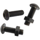 Perno cabeza boton M4 x 12 mm c/tuerca pavonado negro 3u
