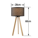 Lampara Mesa Tripode Pantalla Negro 28x60cm