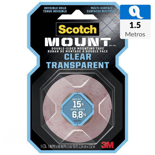 Cinta Doble Faz Scotch-Mount Transparente 25.4 Mm X 1.5 M