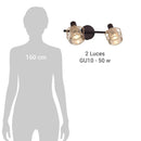 Barra Led Kratia 2 Luces Metal Cafe