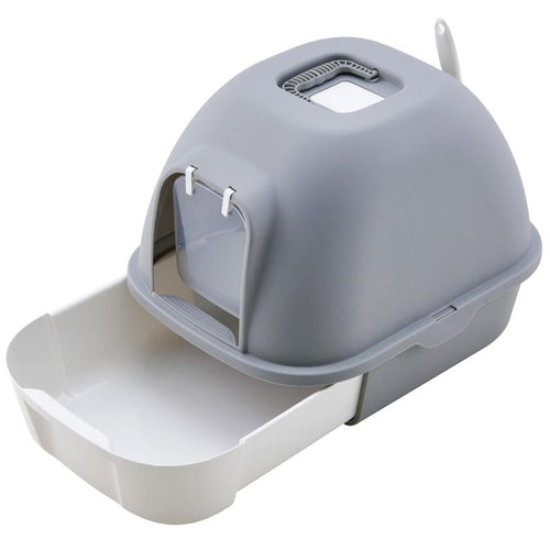 Arenero para gato con puerta