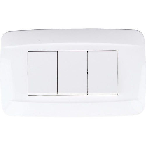 Interruptor triple 9/32 10 A Blanco