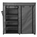 Zapatera Portatil 2 Puertas 7 Repisas 90x93x30 cm Gris oscuro