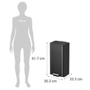 Basurero de Bolsa 50x70 cm 30 Litros Metal Negro Mate