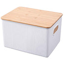 Caja Plastica Con Tapa Bambu 18X13X27.5 Cm 6 L Blanco