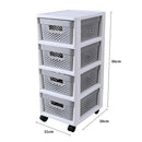 Cajonera Organizadora 31x66x38 cm Gris/Plata