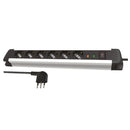 Alargador Profesional Shuko 10/16A 6 Toma(S) 2 M Blanco/Negr