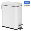 Basurero 5 Litros Metal Blanco