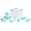 Set 11 Contenedores Clip Celeste Plastico