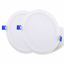 Pack 2 Panel Led Empotrado Circular Blanco 12W Luz Fria