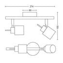 Barra Led Meranti 2 Luces Metal Blanco