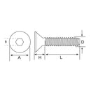 Perno parker cabeza plana M8-1.25x50 mm pavonado 2 unid