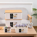 Caja Plastica Con Tapa Bambu 29.5X16X38.5 Cm 16 L Blanco