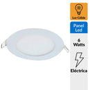 Panel Led Empotrado Circular Blanco 6W Luz Calida..
