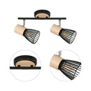 Foco Interior Direccional Boston 2 Luces Madera Y Metal