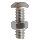 Perno cabeza boton acero inoxidable c/tuerca M2 x 16 mm 4 unid