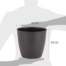 Macetero Redondo De Plastico 25X24 Cm Marron
