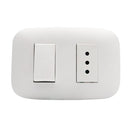 Interruptor Simple (9/12) + Tomacorriente 10A Blanco Domino Sencia