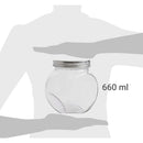 Frasco Redondo con Tapa Silver Vidrio 660 ml