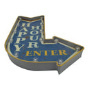 Letrero Led Flecha Happy Hour Azul 61x5.5 cm