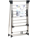 Tendedero de Ropa con Colgador Vertical Plegable Acero inoxidable 156x61x200 cm Cromo