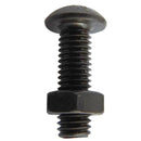 Perno cabeza boton M4 x 12 mm c/tuerca pavonado negro 3u