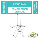 Tendedero de Ropa con Colgador Vertical Plegable Acero inoxidable 156x61x200 cm Cromo