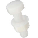 Perno hexagonal de nylon con tuerca y golilla M4 x 15 mm 2 unid