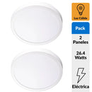 Pack 2 Panel Led Sobrepuesto Circular Blanco 24W Luz Calida