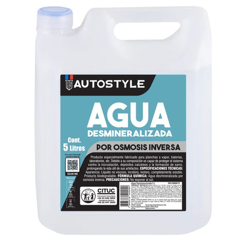 Agua Desmineralizada Autostyle 5 Litros P/Bateria Y Radiador