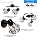 Barra 2 Luces Metal Negro